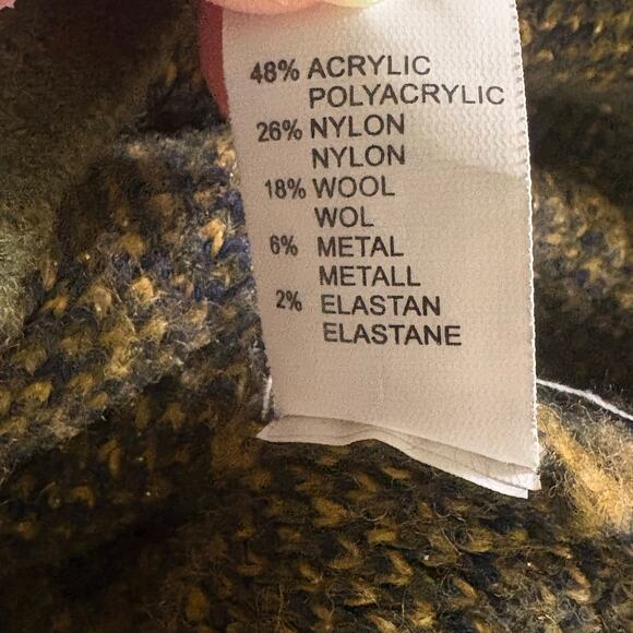 RAMY BROOK Sandi Jacquard Knit Floral Sweater Blue and Gold Size Large - Picture 7 of 10